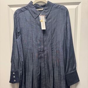 Brand New Soft  Surroundings Dark Chambray Shirt Medium